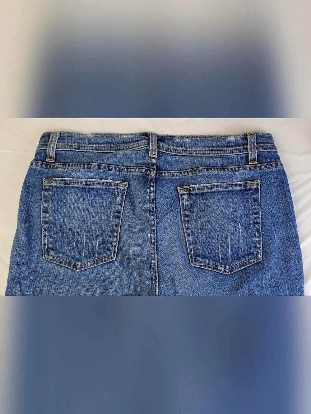 JCrew VTG Y2K Womens Distressed Stretch Boot Cut Jeans USA Made - Size 8 - GUC